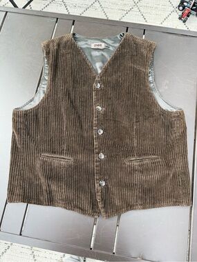 Vintage cinque men’s Brown Corduroy Button Vest 100% braumwolle